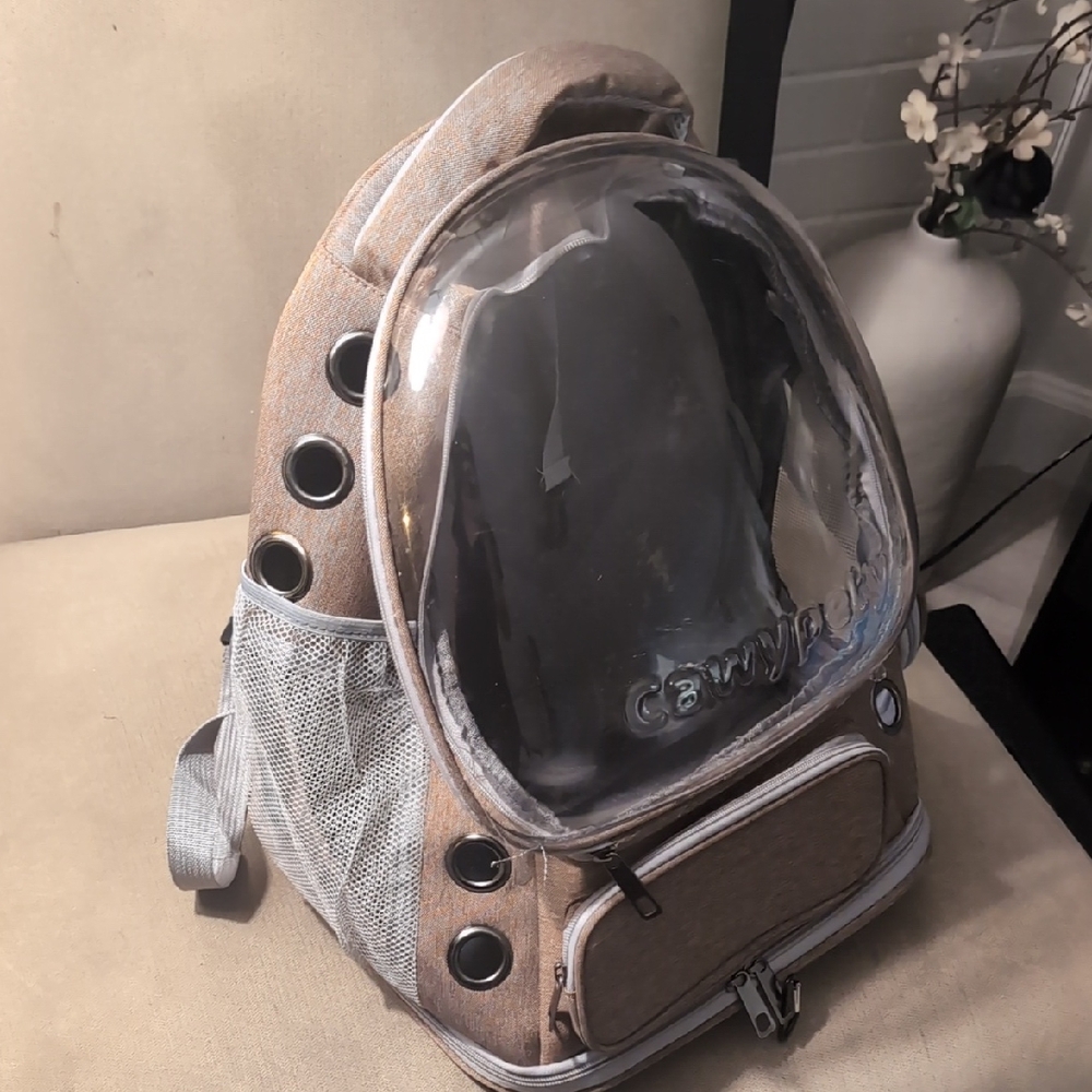 Cat Carrier Backpack with Bubble Window - Brown